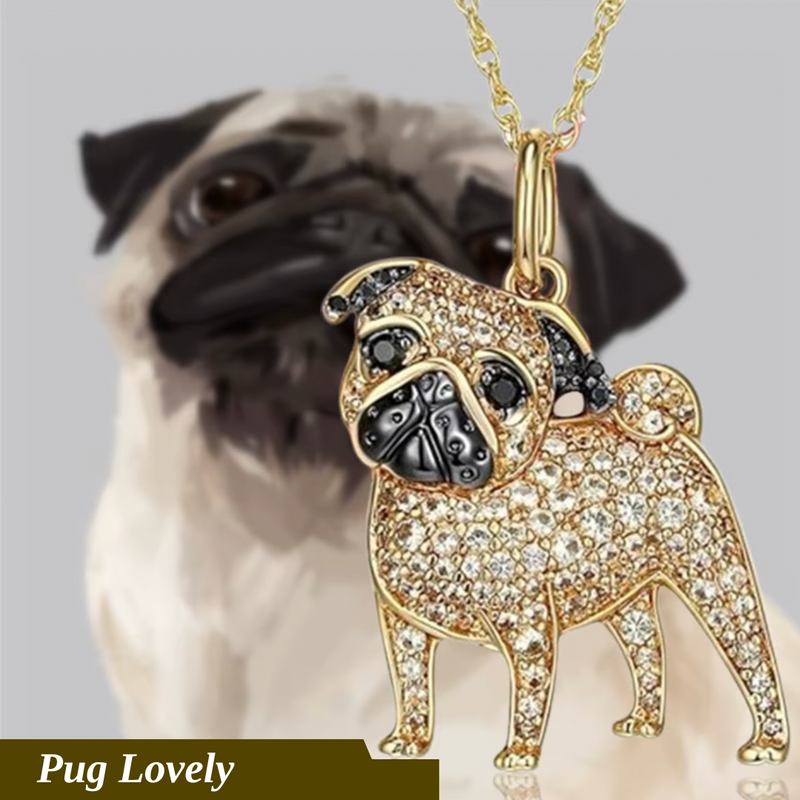 Colar com Pingente Pug Lovely